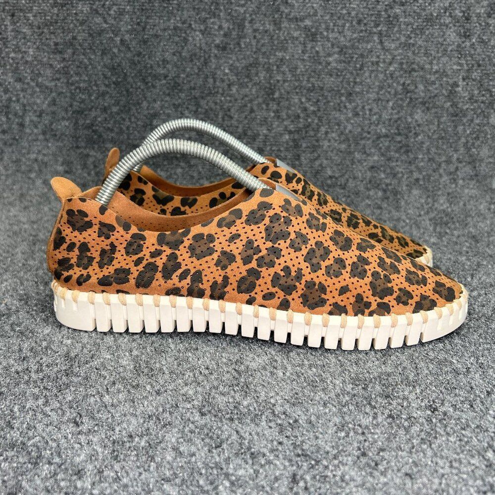 Ilse Jacobsen Shoes Womens 11 Brown Cheetah Print Slip On Comfort Casual Sneaker
